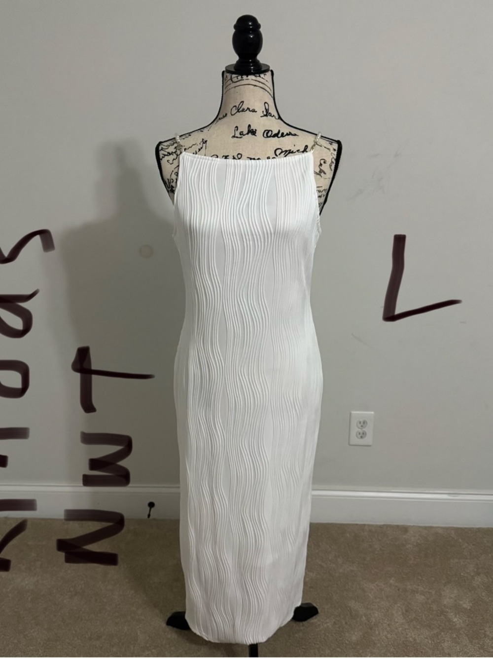 RIHOAS White Textured Maxi Dress